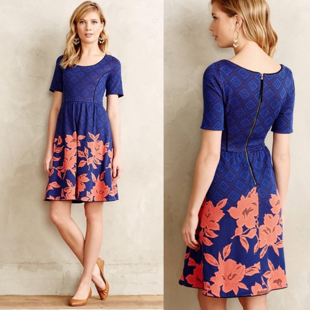 HD in Paris Blush Blossom Dress floral hemline M